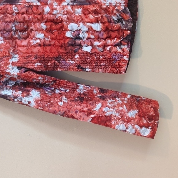 UBU Crinkle Reversible Zip Up Jacket Vintage Y2K Brown  Floral  Small - Picture 4 of 15